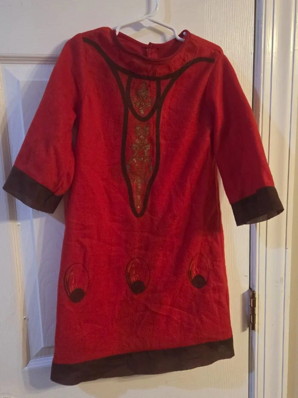 Star Wars Princess Leia Tunic Dress Toddler Size Red Brown Trim Embroidery